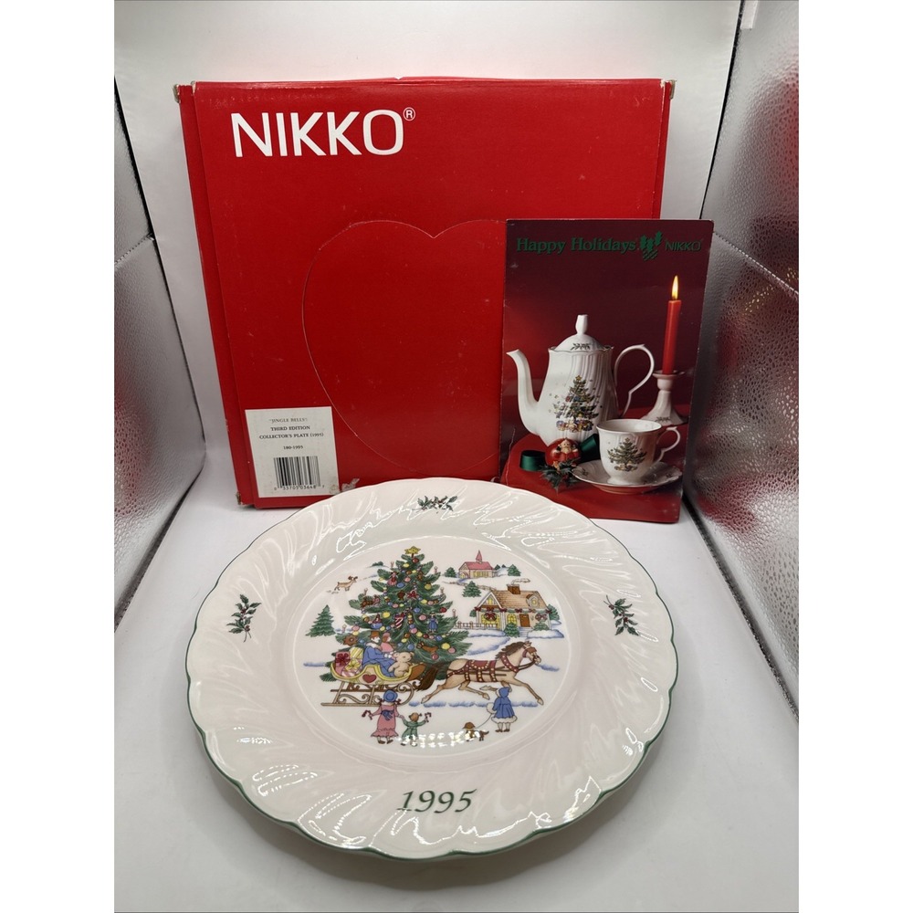 NIKKO Christmas Time 1995 Plate~ NEW In Box "Jingle Bells"